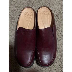 Murtosa Burgundy Leather Miles Slip On Clogs  Women's 40 Portugal